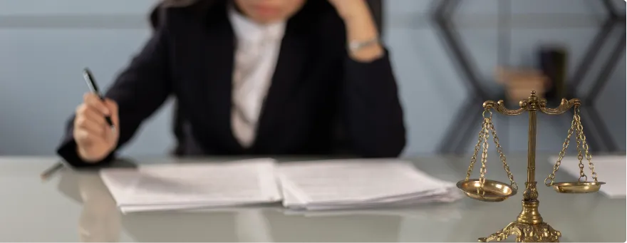Tax Law Services - person sitting at desk looking at tax documents