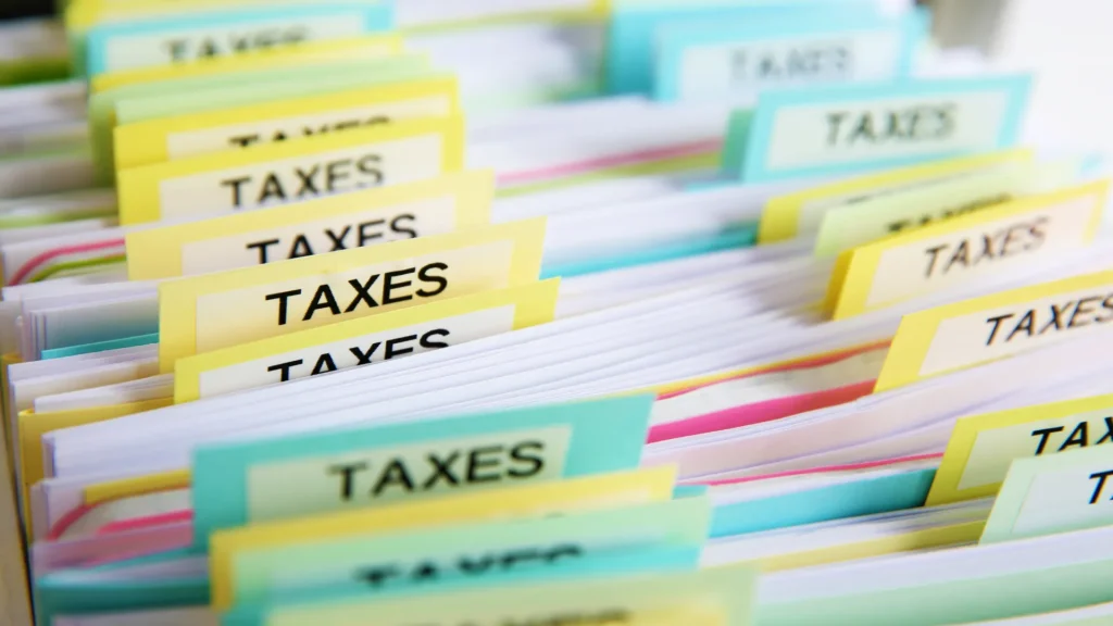 Tax files all organized with labels